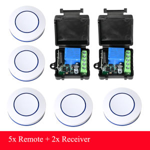 433Mhz Round Button Wireless DC 6V 9V 12V 24V RF Relay Module Remote Control Switch Kit for LED Lamp Bulb Gate Door Fan