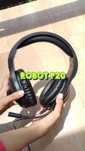 Headphone Gaming Robot Full Bass Stereo Untuk HP Laptop PC Komputer Handsfree Headset Earphone Game RH-P20
