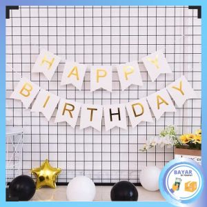 Bayar Di Tempat - Banner Happy Birthday / Bendera Ulang Tahun / Dekorasi Ulang Tahun