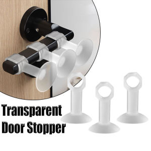 ที่จับประตูยางใสกันการชนกั้นประตู6ชิ้นแผ่นกันชนจุกดูดอุปกรณ์ป้องกันผนังเฟอร์นิเจอร์