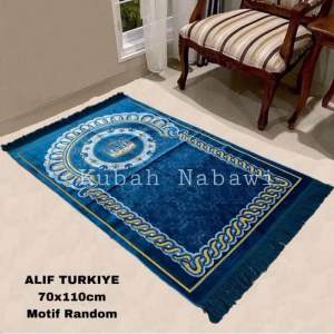 Sajadah Alif Turky ukuran 70x110cm Bahan Beludru Halus