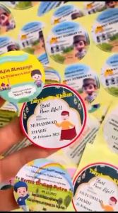 Zennida Free Desain Custom Syukuran Walimatul Khitan Sunatan Sticker Persegi Tasyakuran Khitanan
