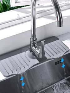 Đệm Thoát Nước Bằng Silicon Độ Dốc Cao Đệm Rửa Chén Chống Trượt Cạnh Bồn Rửa Phòng Tràn Nước Cho Nhà Bếp Và Phòng Tắm