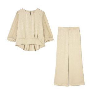 Short Sleeve Stylish Top & Trousers Suit