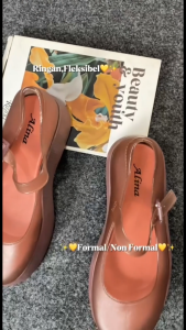 Sandal Wanita Jelly Slip On Import Alina Hak Tinggi 2076-1