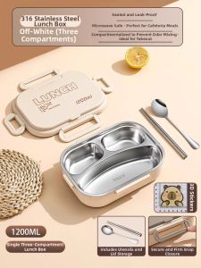 XIAOCHUSHU | Microwaveable Stainless Steel Lunch Box Student And Office Use