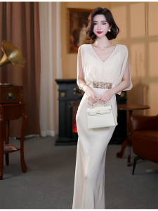 Summer 2025 French Luxurious White Shawl Lapel Fake Two-Piece Dress Elegant Ladylike High Waist A-Line Long Dress for Women