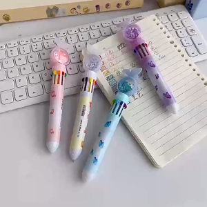 Pulpen Gliter Motif Kupu-Kupu 10 Warna Aesthetic Pena Ballpoint Karakter Lucu DBI