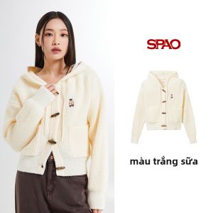 spao | Áo Khoác Len In Hình Gấu Phong Cách Hàn Quốc Cho Mùa Thu