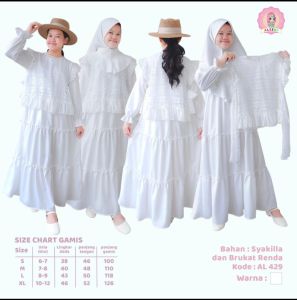Gamis anak tanggung set gamis anak perempuan gamis putih anak cewek