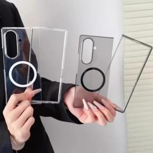 Transparent Ultra Thin Magnetic Phone Case for Samsung Galaxy Z Fold 8 ultra 7 6 5 4 3 for Magsafe Wireless Charge Protect Cover