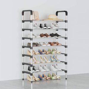 6 Layer shoe rack/ Tier stainless steel Stackable Shoes  Stand Holds 21 Pair of Shoes Rack Organizer Shoe Storage  Shelf Tower Adjustable Easy Assembly