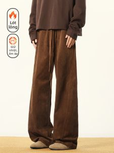 WUKONGYOUHUO | Quần Tây Dáng Thẳng Corduroy Vintage Ấm Áp