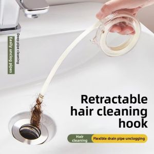 Extendable Pipe Unblocker for Kitchen Sink and Bathroom Drain Hair Removal