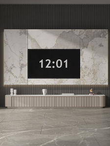 Minimalist Modern Italian Accessible Luxury Stone Plate TV Cabinet Complete Floor Living Room Small Apartment Customization Internet Celebrity TV Stand