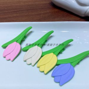 Kẹp Tóc Hình Hoa Tulip Mờ Kẹp Miệng Vịt Không Thấm Màu Phụ Kiện Tóc Thời Trang Kẹp Tóc Bên Hông Chất Lượng Cao Giá Cả Phải Chăng