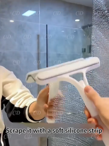 CD Glass Wiper with Sprayer Sponge Brush+Silicone Scraper Short Handle Wiper for Bathroom Glass Window/Mirror
