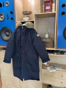 Retro American Blue Thickened Cotton Jacket with Fur Collar Mid-Length Warm Commuter Style Womens Coat Sweet Bomber Brand