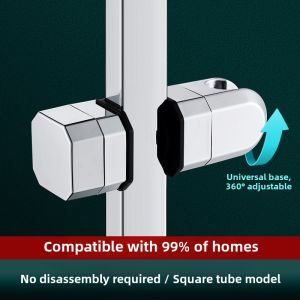Square Shower Head Bracket Adjustable Height Universal Shower Stand Base Clip Support Frame Bathroom Accessories JMUWAO
