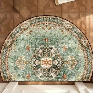 VIKAMA Retro Persian Floral Semi-Circular Door MATS Anti-Slip Entrance Floor MATS And Foyer Decorative Floor MATS