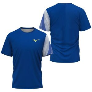 Hot selling new mens badminton and table tennis training jersey round neck T-shirt letter printed pattern outdoor top