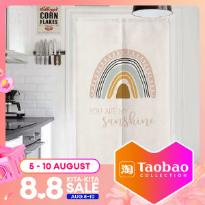 Creative Morandi Hand-Painted Half Curtain Fabric Door Curtain and Partition Curtain Bedroom Toilet Feng Shui Curtain Kitchen Cloth Curtain Hanging Curtain