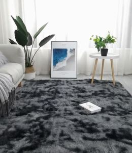พรมห้องนั่งเล่น 80x120cm พรมปูพื้น พรมห้องนอน พรมขนยาวนุ่ม พรมปูพื้นกันลื่น