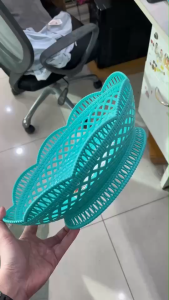 ตะกร้าพลาสติก ตะกร้าหวาย 1ชิ้น (คละสี) กระจาดผลไม้ กระจาดพลาสติก ใส่เหรียญโปรยทาน #saveandcare