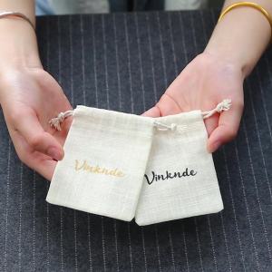 10-Pack Cotton Burlap Drawstring Gift Bags Jute Jewelry Packaging Pouches for Wedding Christmas Party Candy Present Organizer