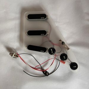 Prewired SSS Acrylic Pickguard EMG Active Single Coils Pickups Harness Multi Switch For Fender Guitar