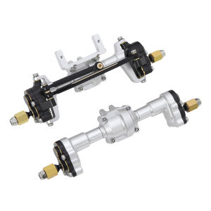 Aluminum Front Rear Portal Axle Complete Set+Brass Knuckle Cover For 1/24 1/18 FMS FCX24 Power Wagon K5 FCX18 LC80 RC Crawler
