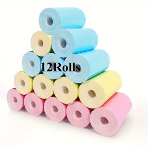 12Rolls Color Thermal Print Paper 57x25mm Photo Print on Color Background for Kid Mini Instant Print Camera Compatible Supplies