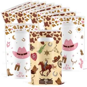 10/20/30Pcs Cowboy Party Candy Gift Bags Wild West Theme Plastic Hand Bags Happy Birthday Party Decorations Kids Favors Gifts