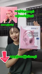Wantek V10 Cat Ear Headset Bluetooth Gaming Headphones RGB Light HiFi Stereo Noise Cancelling Mic Over-Ear Audio Earphones