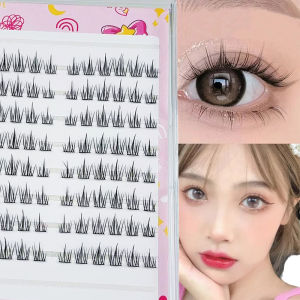 ขนตาปลอมแบบติดเอง 96 ช่อ ทรง C ธรรมชาติ ไขว้ ทรงตาแมว ทรงตุ๊กตา ความยาว 10-12 มม. เหมาะสำหรับมือใหม่