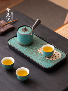 XIYUANJI | Vintage Green Coarse Pottery Kung Fu Tea Set