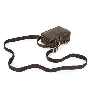 CONTACTS Genuine Leather Men Small Shoulder Bag Vintage Crossbody Messenger Bag With Phone And Card Holder Handbag