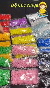 Set 100 bộ nút bấm nhựa T5 cúc bấm áo dùng cho bấm khuy quần áo cúc túi nhựa phụ liệu may mặc thủ công