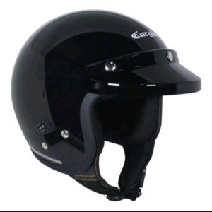 Helm RETRO identik CARGLOSS HITAM GLOSSY variasi pakai kaca helm pria dan wanita