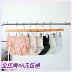 Silk Lace High Elasticity Briefs Lightweight Comfortable Womens Underwear Full Four Packs for Spring Season mid Waist Cotton