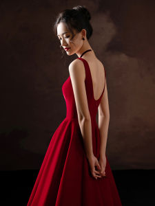 Elegant Red French Style Wedding Dress Strapless Luxury Satin Long Gown for Engagement Party Womens Fashion Wedding Dress