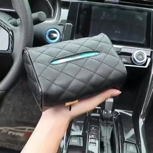 1pc Pink/black Automobile Universal Tissue Car Sun Visor Tissue Box Holder Auto Interior Storage Decoration For Universal Car