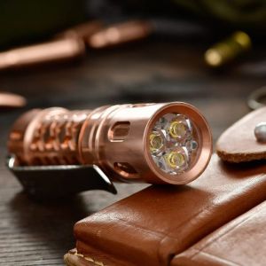 Maeerxu DF03-Red Copper Three-Lamp Glare Flashlight