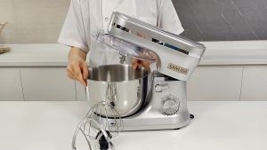 เครื่องผสมแป้งไฟฟ้า 4.5L แถมหัวปรับ 3 หัว ตีไข่ ตีแป้ง ตีวิปครีม ผสมอาหาร นวดแป้ง G3189