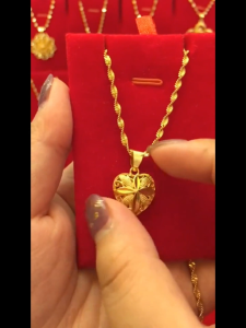 (Buy 1 Take 1)100% Original emas cop 916 gold lucky love pendant necklace starry ring womens wedding jewelry set