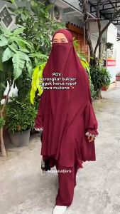 MECCA Haji Umroh Set French Khimar Rok Cadar Syar’i crinkle airflow