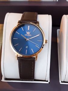 OLEVS 5869 Business Fashion Sports Style Genuine Leather Watch Mens Leather Wrist Luxury Watches Quartz Timepieces
