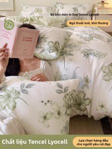 Violet | Bộ Chăn Ga Gối Mùa Hè Cao Cấp Chất Liệu Tencel In Mới
