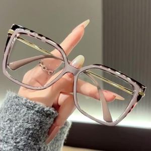 Square Flat Light Glasses for Women anti Blue Light Frame Internet Famous Same Glasses Frame for Taking Photos