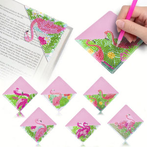 other | 6 Pieces Diamond Painting Mosaic Painted Crystal DIY Mandala Pattern Bag Corner Bookmarks Convenient and Practical